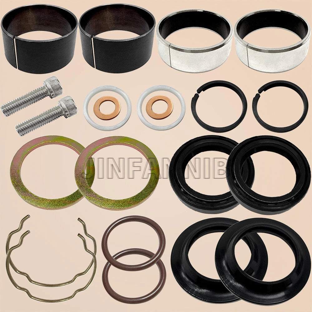 39mm Front Fork Bushing Dust Seals Rebuild Kit for Harley Dyna (2006–2023)
