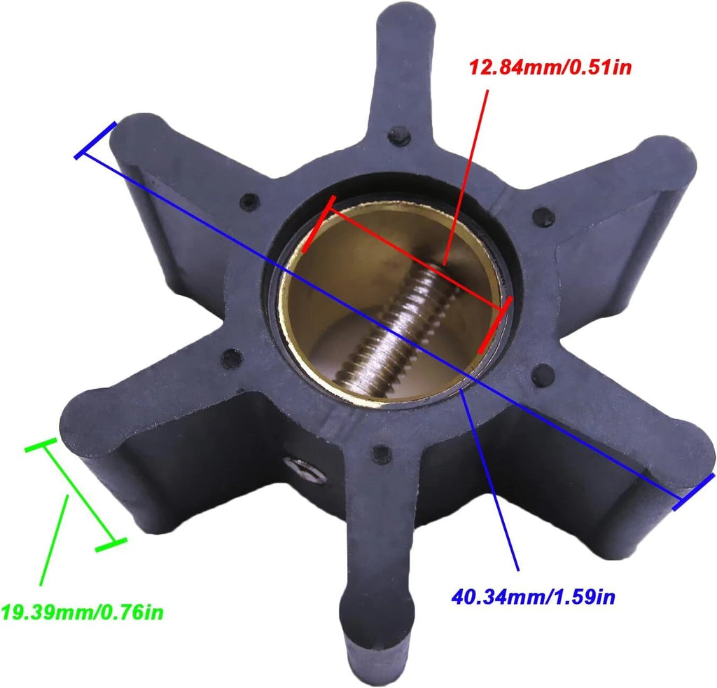 Water Pump Impeller Kit for Yanmar (104211-42070), Jabsco (4528-0001), Volvo (803729)