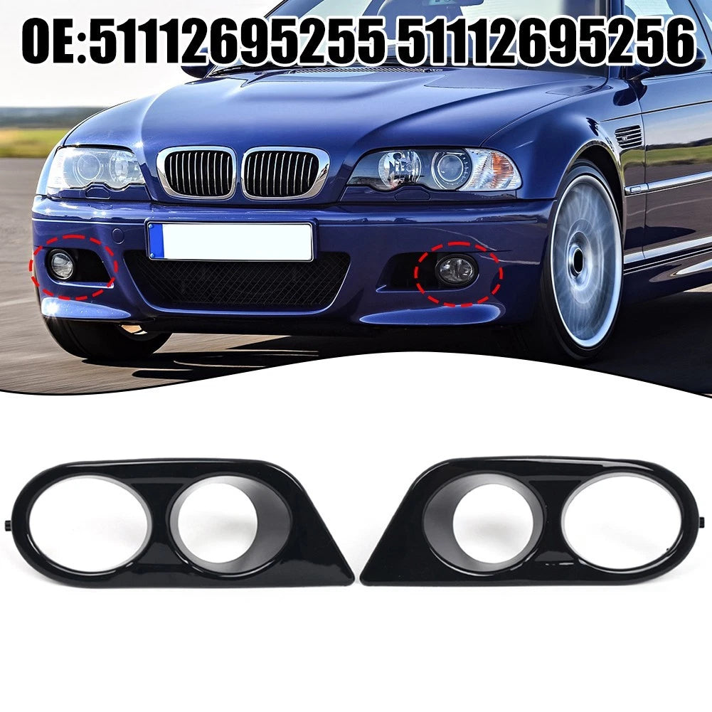 Fog Lamp Frame for BMW E46 4-Door (Not M-tech) - ABS Black