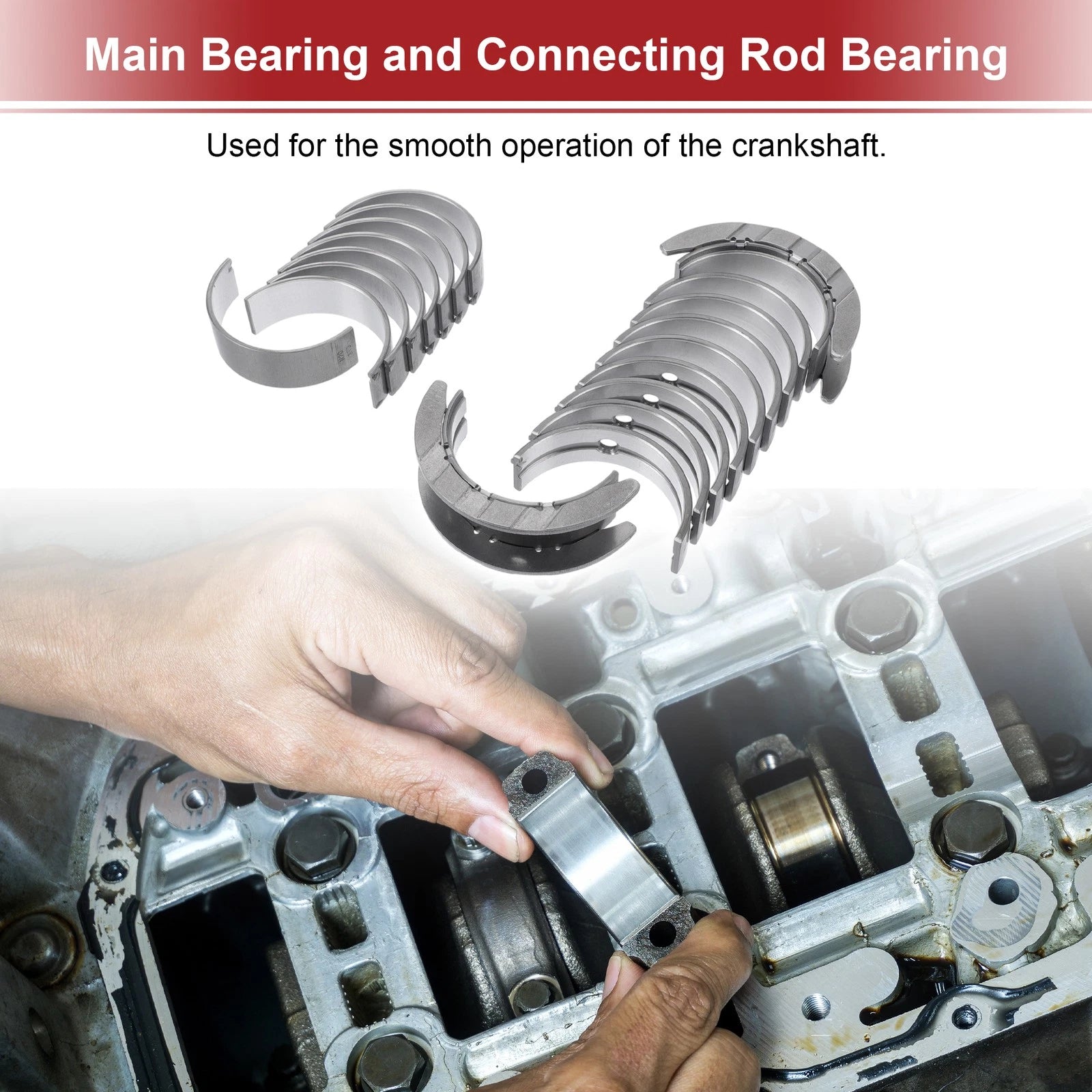 Engine Main and Connecting Rod Bearing Kit Replacement for BMW 320i (2013–2016)