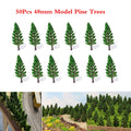 50pcs Pine Trees for Railroad Park Landscape Layout (48mm)