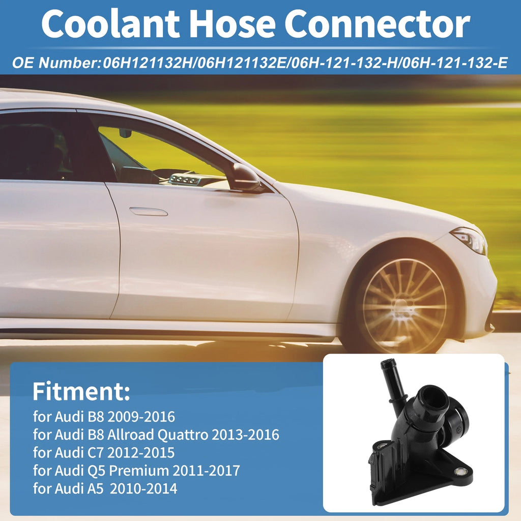 Engine Coolant Hose Connector for Audi B8 2009–2016 Plastic Replacement