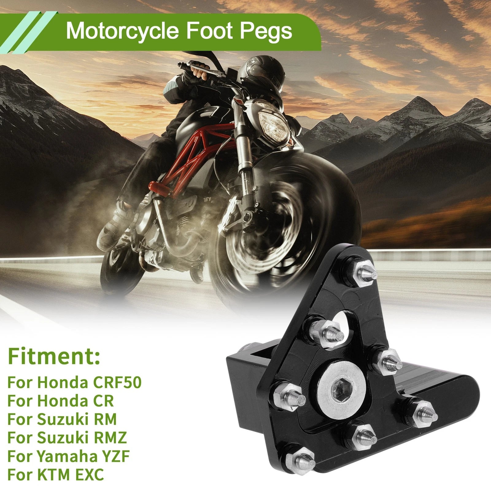 Motorcycle Foot Pegs Replacement Set for Honda CRF50 (2004–2025)