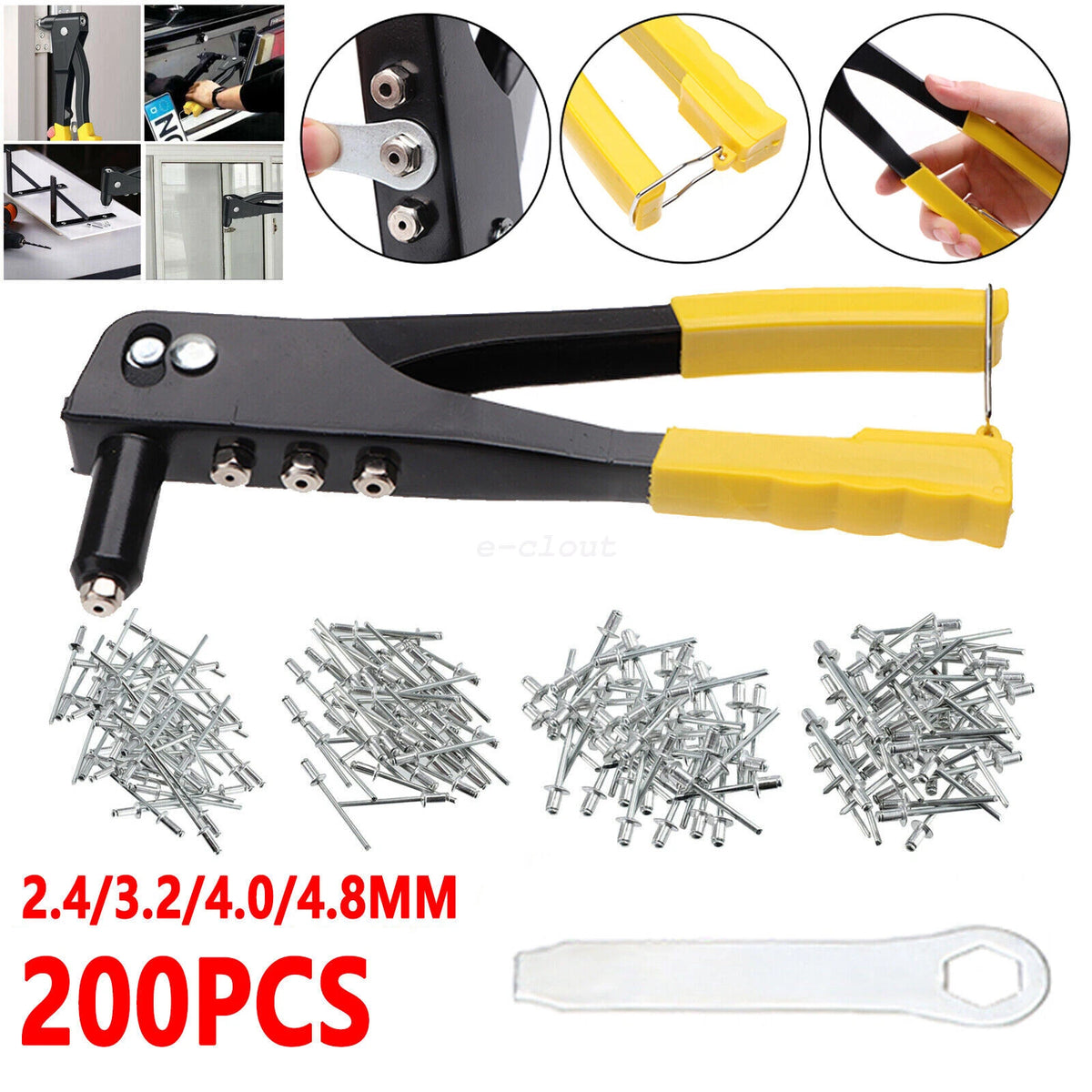 Riveter Set for Heavy Duty Applications (200 Pcs)