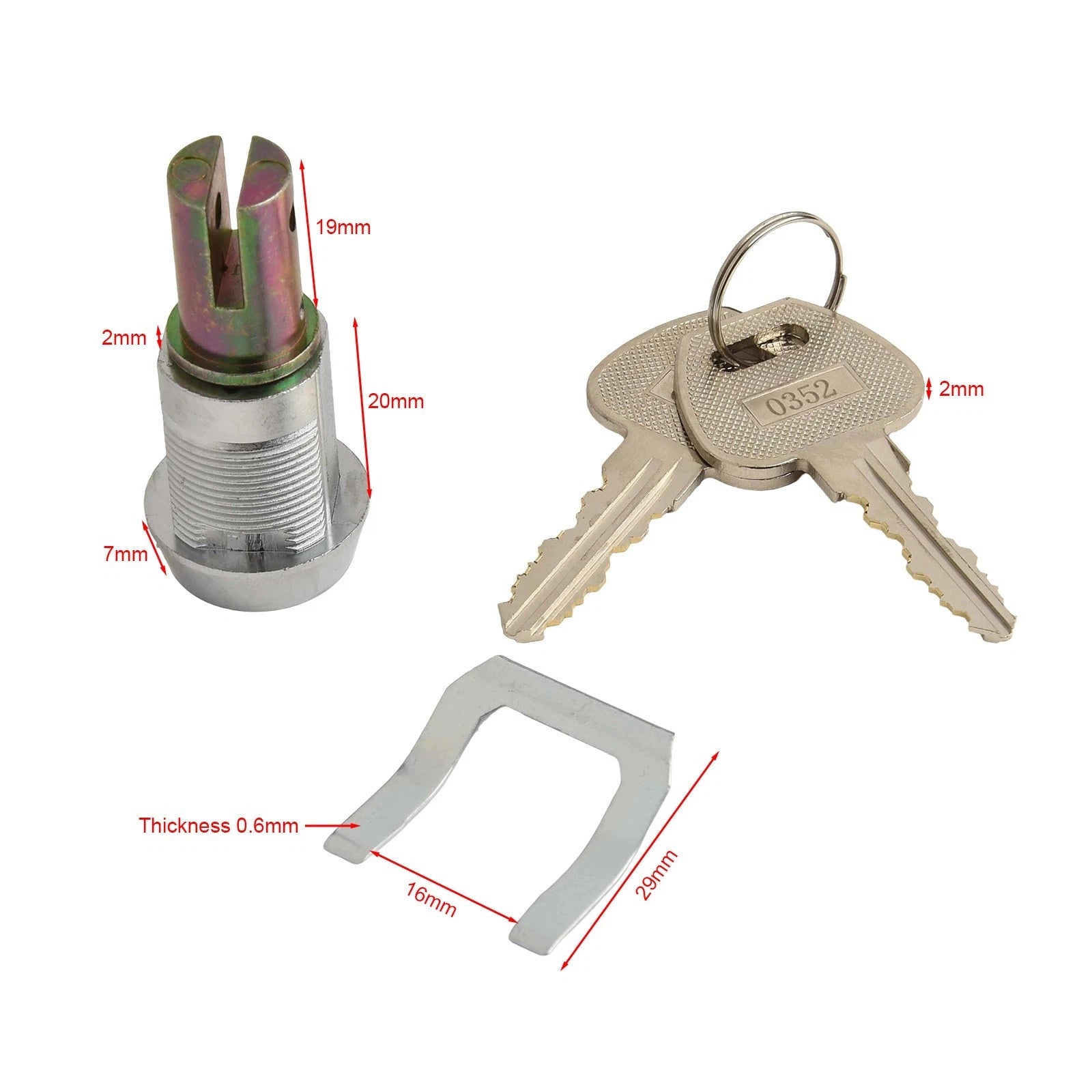 Sleek Chrome Finish Lock for Cabinets Vending Machines