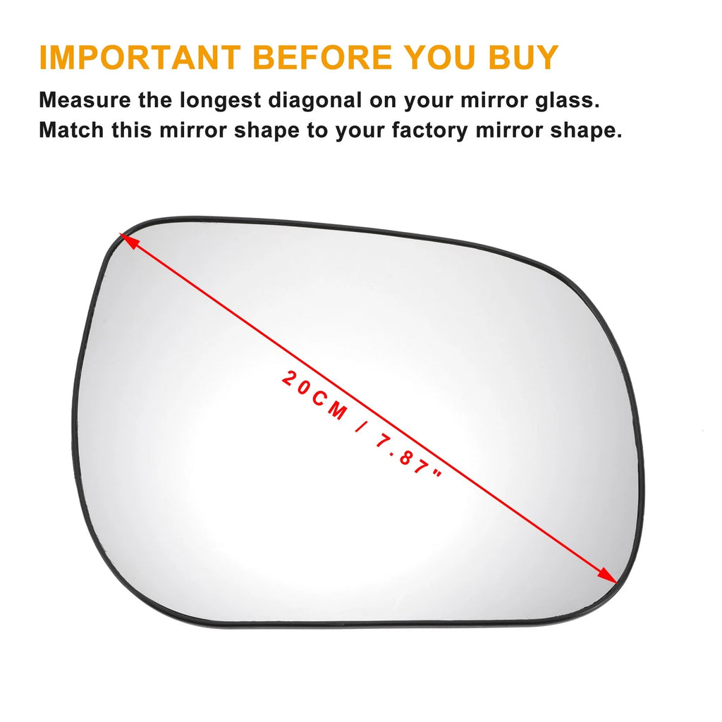 Right Side Mirror Glass w Heated Back for Toyota RAV4 (2005–2011)