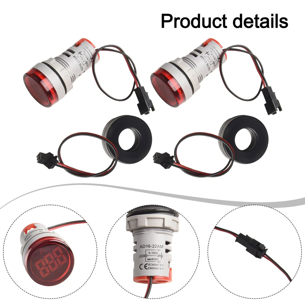 Digital AC Current Meter Set of 2