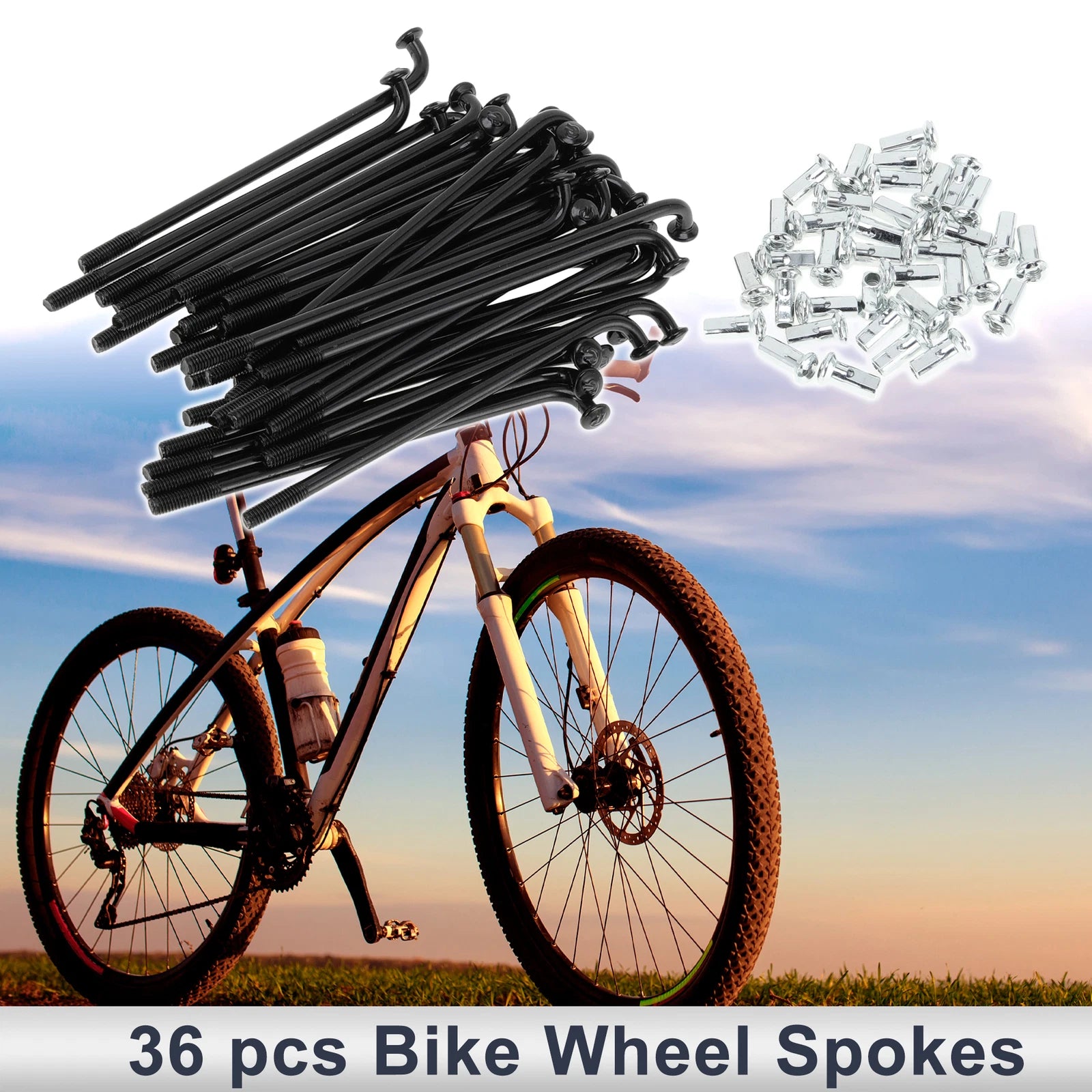 Bicycle Spokes Nipple Replacement Set 67mm Carbon Steel Universal (12G)