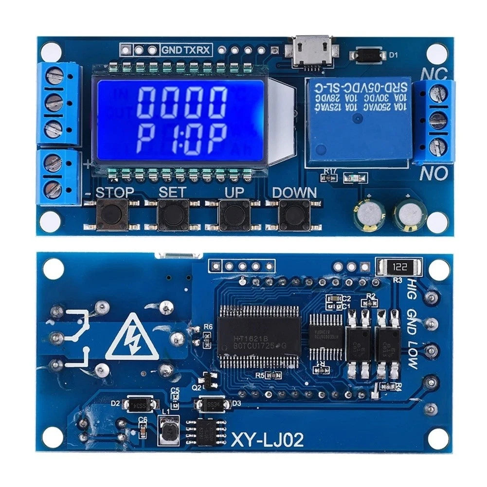 Delay Relay with LCD Display for 5V 12V 24V Systems