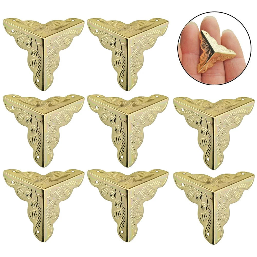 8Pcs Corner Protector for Jewelry Box Desk Cabinet (Golden)
