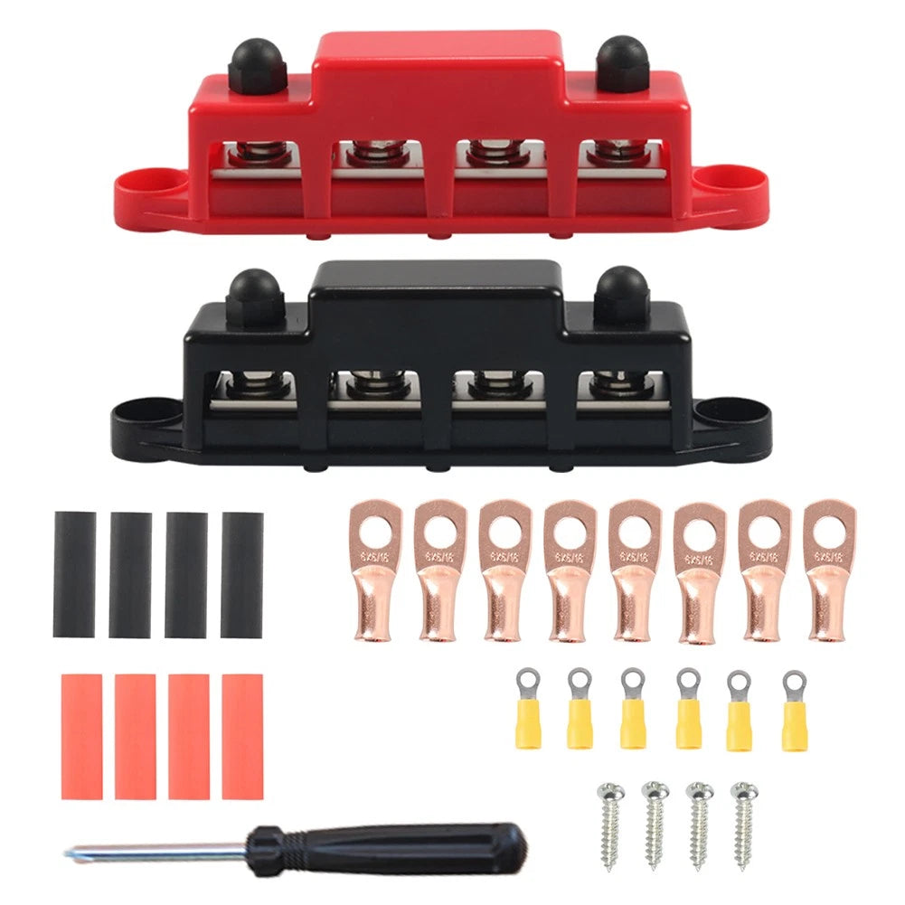 4 Stud Power Distribution Block for Boat RV Truck Camper (5/16")
