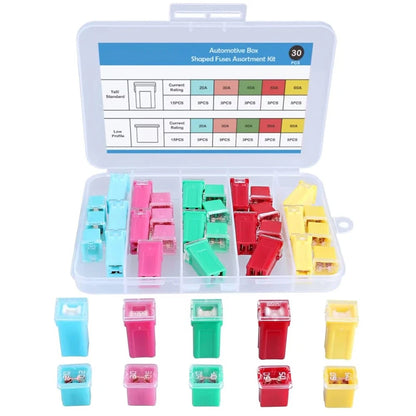 30Pcs Jcase Box Shaped Fuse Assortment Kit for