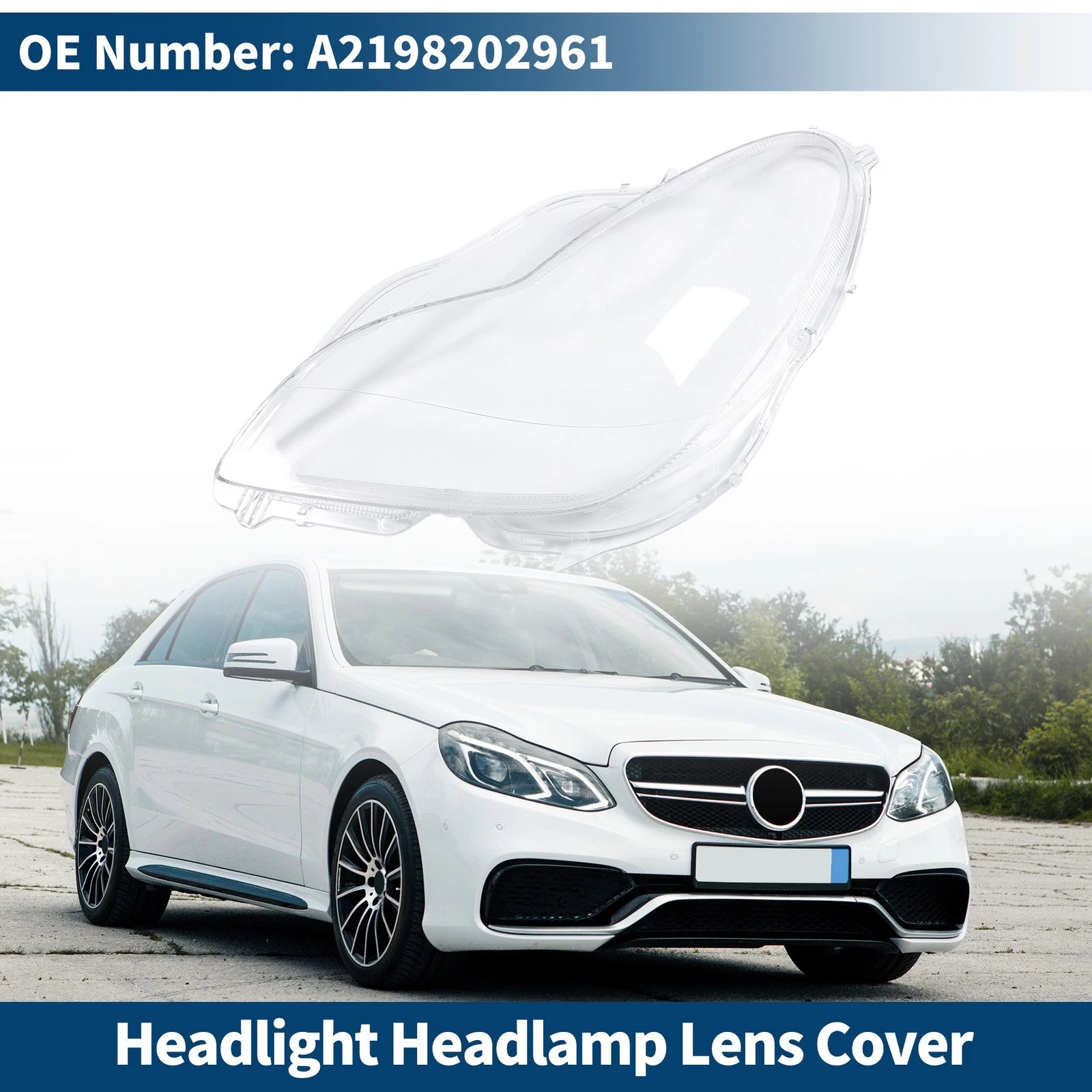Front Left Headlight Lens Cover Replacement for Mercedes-Benz A-Class (2006–2015)