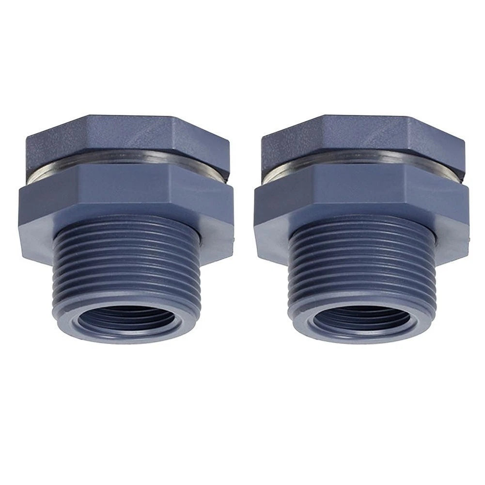 Bulkhead Fitting Adapter for PVC Plastic (1", 1.2", 1.5", 2")