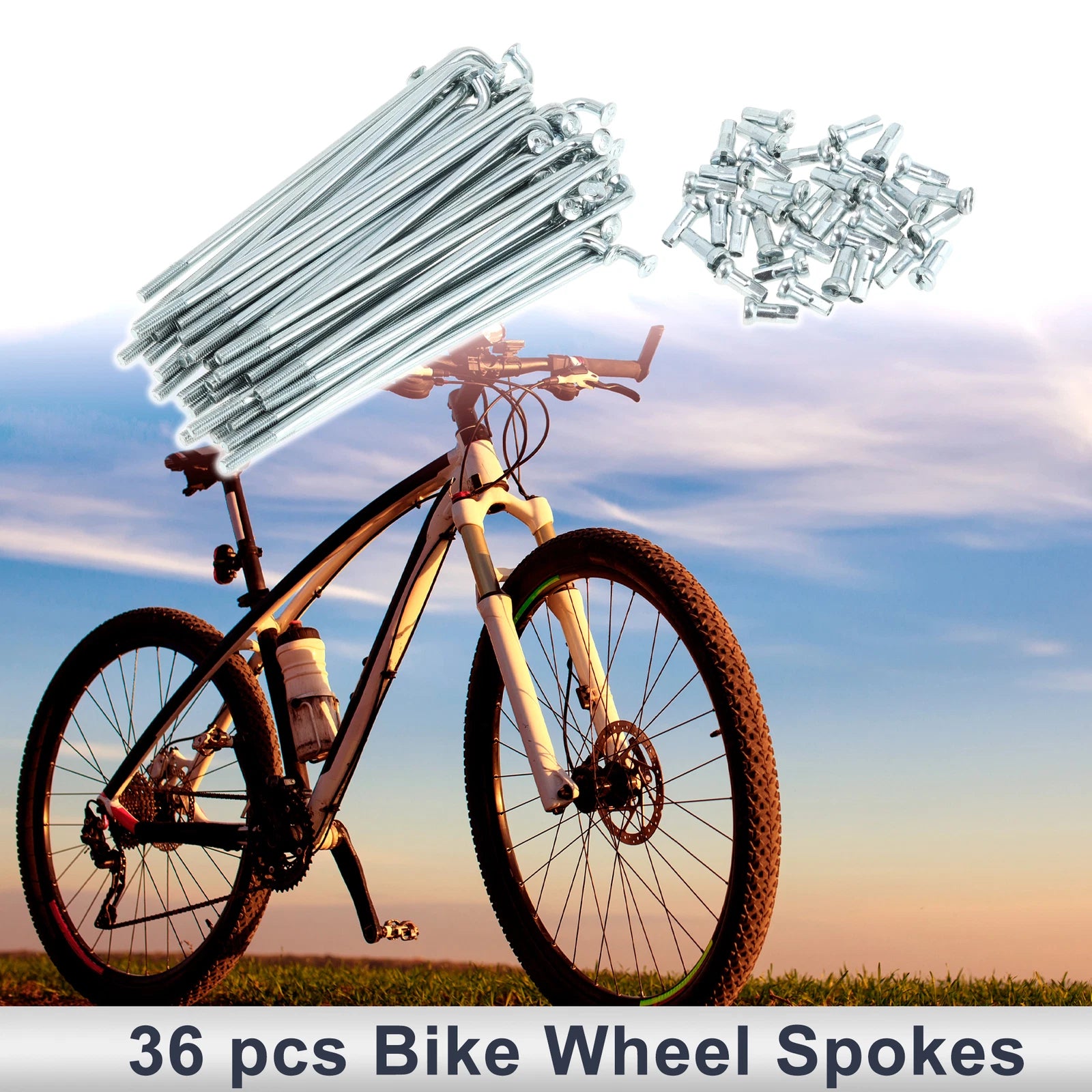 Bicycle Spokes Nipple Replacement Set 80mm for 12G Carbon Steel (—)