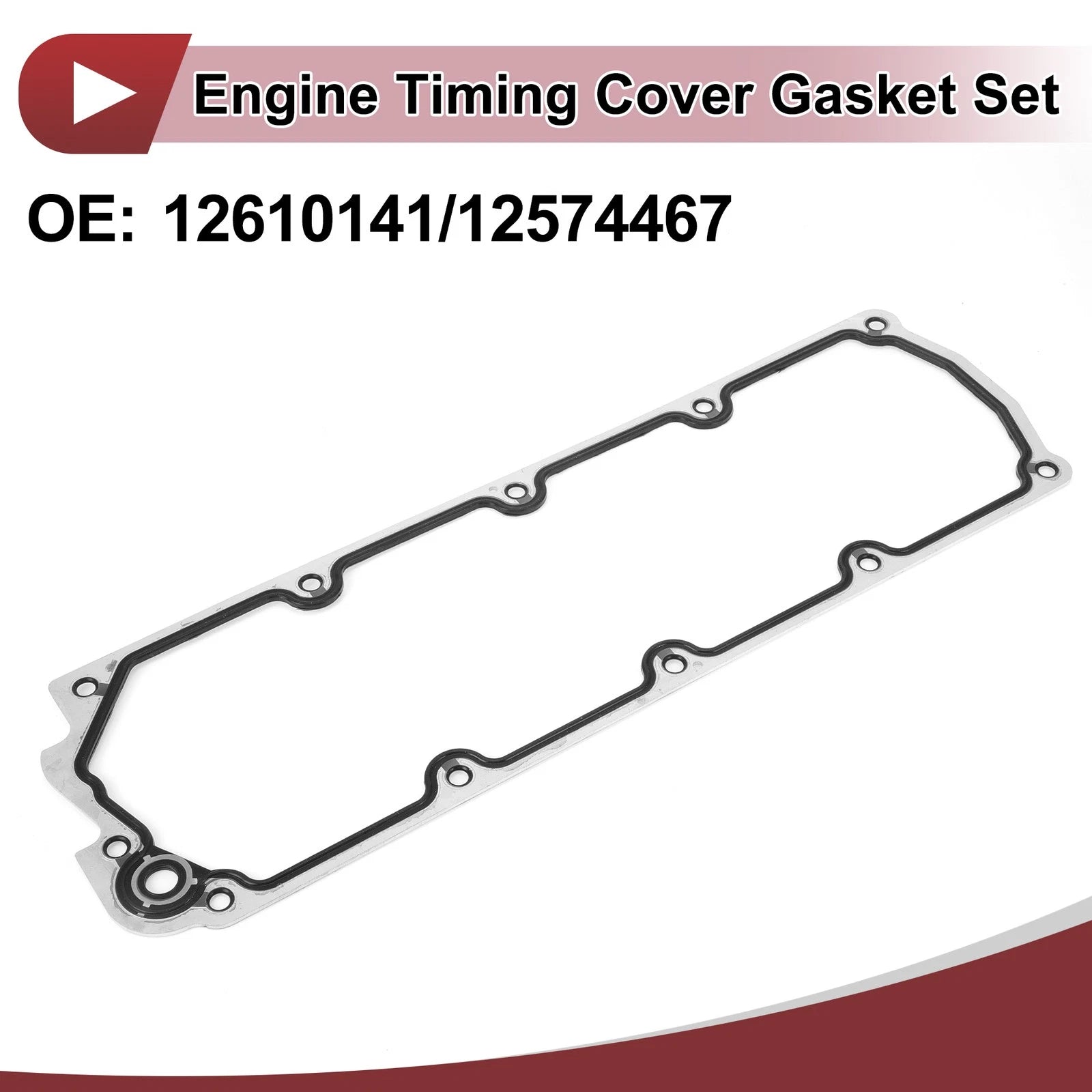 Engine Timing Cover Gasket Set Replacement for Chevrolet 4.8L 5.3L (1 Pc) (1999–2013)
