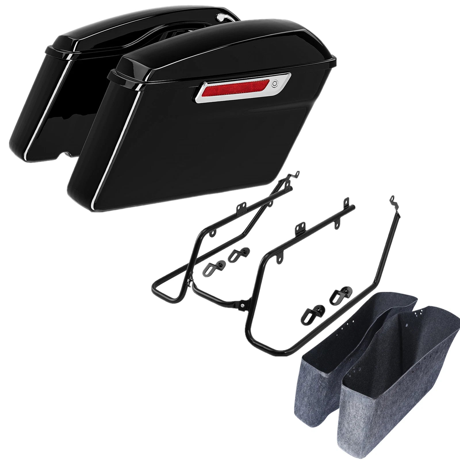 Hard Saddlebags & Conversion Brackets Kit for Harley Dyna Street Fat Bob (2008–2017)