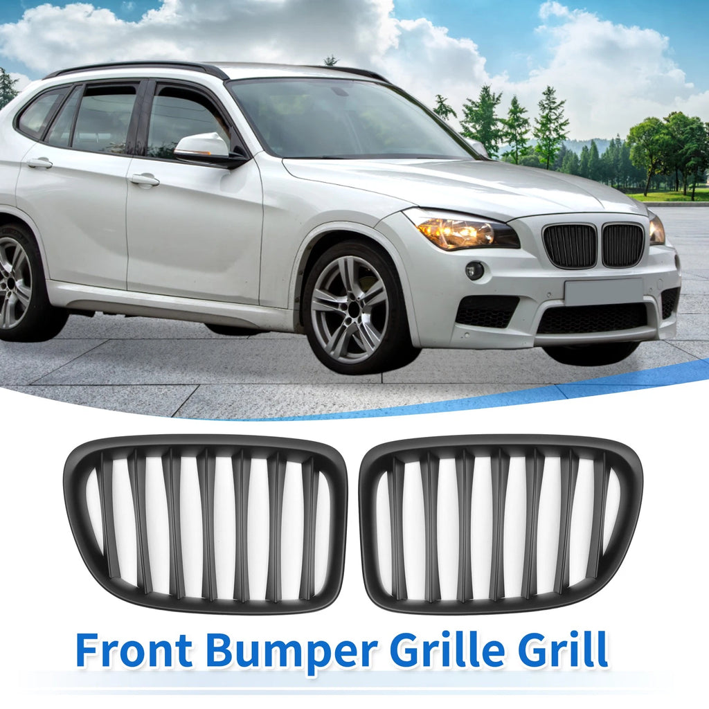 Pair Front Upper Bumper Grille Grill Signal Slat for BMW X1 E84 (2009–2015)