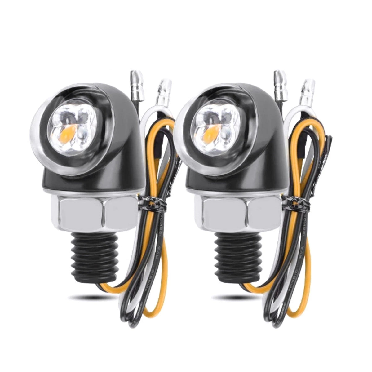 LED Turn Signal Lights Kit for Motorcycle 12V Amber White Blinker