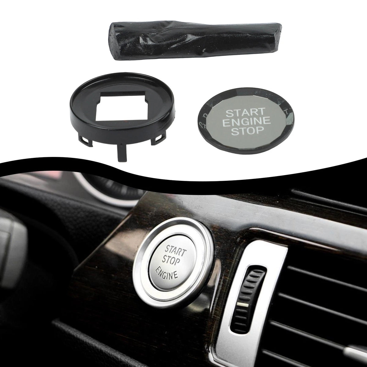 Elegant Black For Crystal Start Stop Button for BMW E90 E91 E92 E93 E84