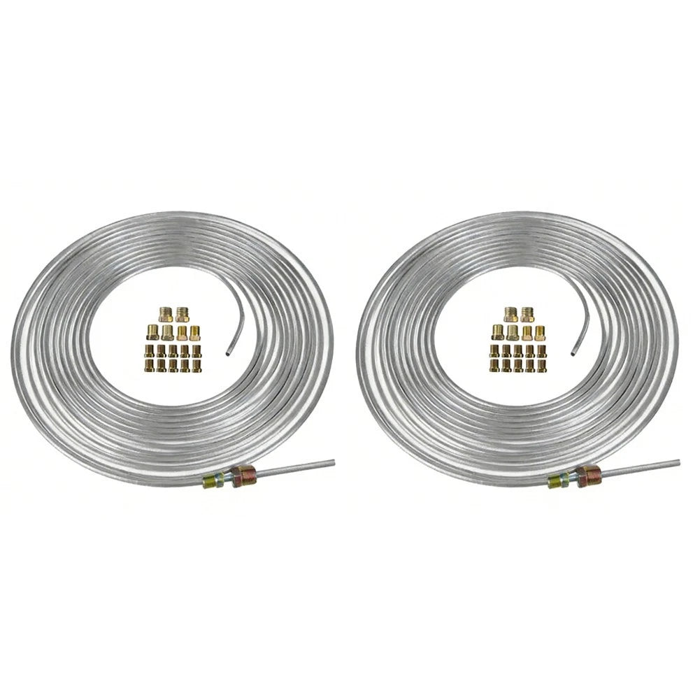 2X 25FT Brake Line Kit for Cars (Flexible Copper Plated)