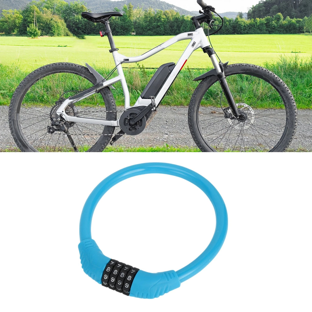 Bicycle Lock Ring Anti-Theft 4-Digit Resettable Mini Lock Blue