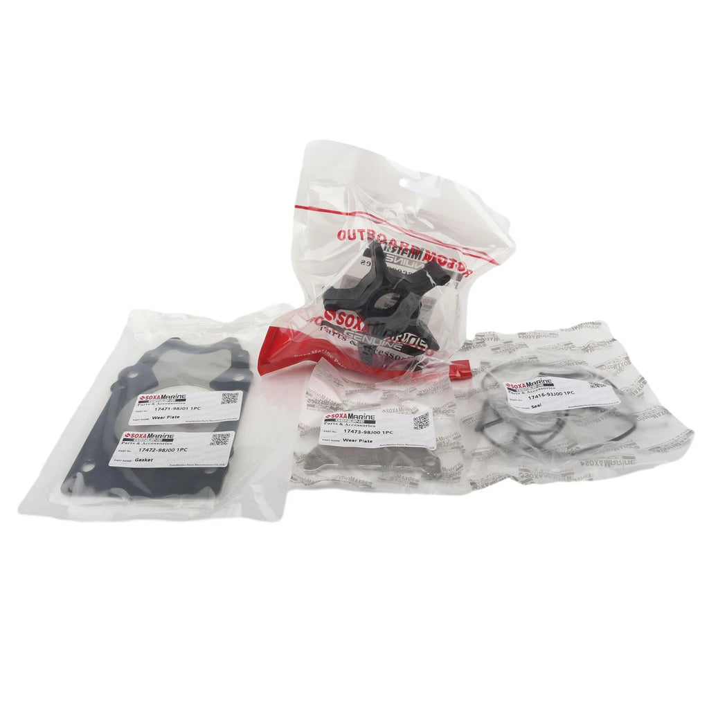 Water Pump Impeller Repair Service Kit for Suzuki 200 225 250 300 HP (2000–2023) 17400-98J00