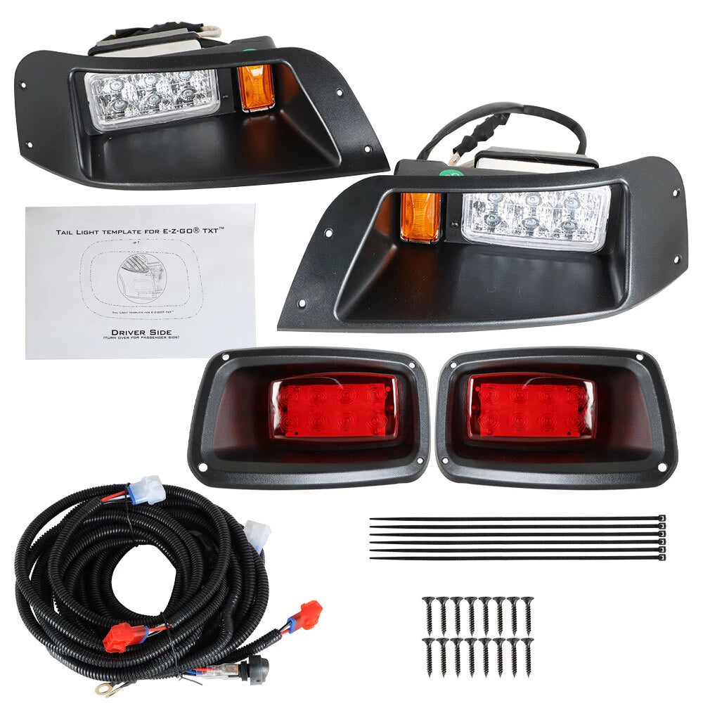 Adjustable Full LED Light Kit for EZGO TXT (1996–2013) - Headlight & Tail Light