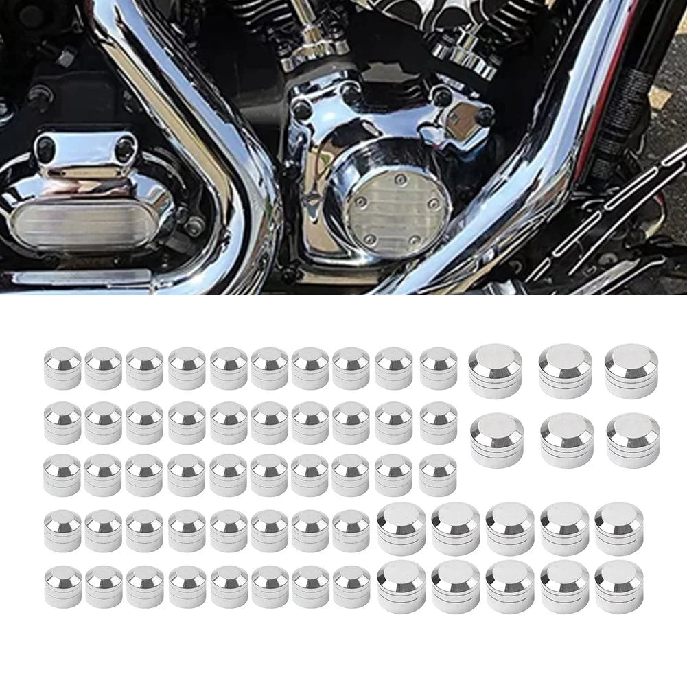 2X Engine Bolt Caps Chrome Kit for Harley Touring Road King Street Glide (2017–2024)