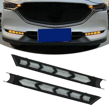 2X LED DRL Front Daytime Running Lights for Mazda CX-5 (2017–2020)