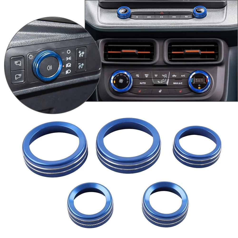 AC Headlight Radio Switch Knob Ring for Ford Maverick (2022–2023) Blue