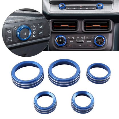 AC Headlight Radio Switch Knob Ring for Ford Maverick (2022–2023) Blue