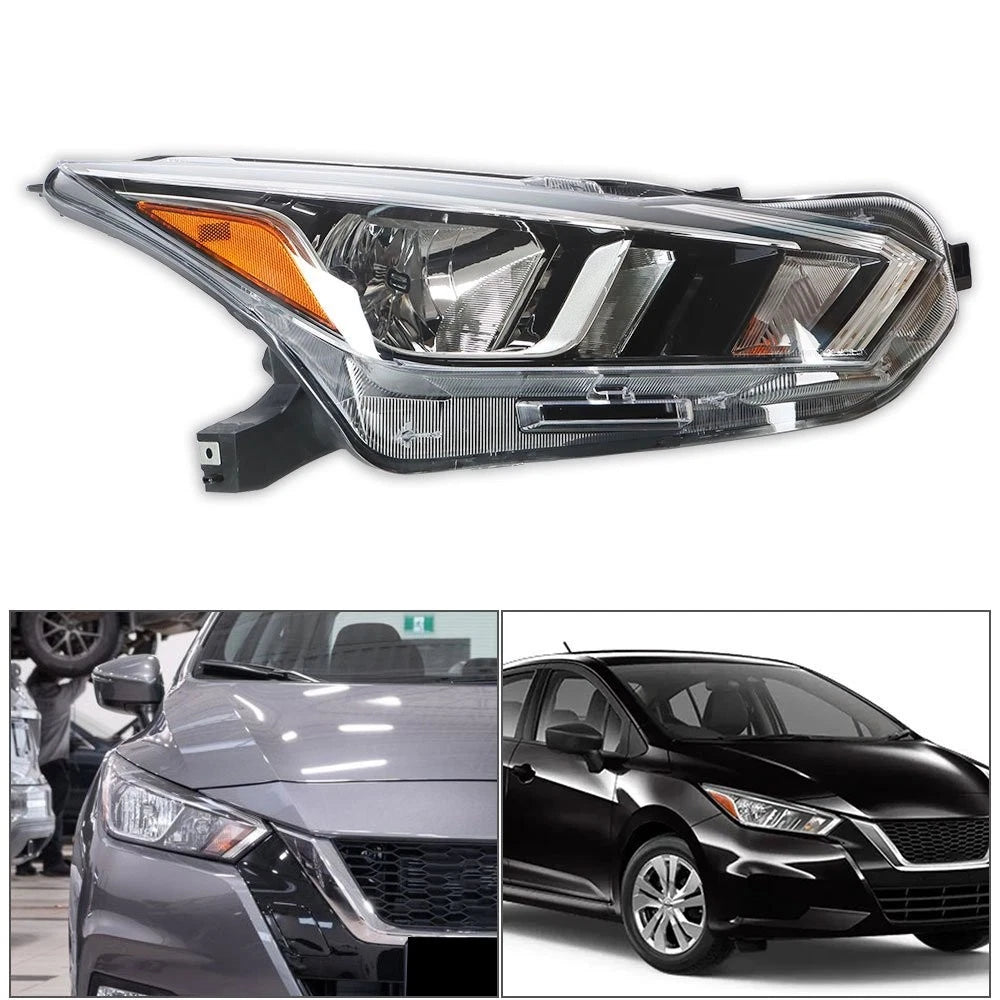 Headlights for Nissan Versa S SV (2020–2021) Halogen Passenger Side