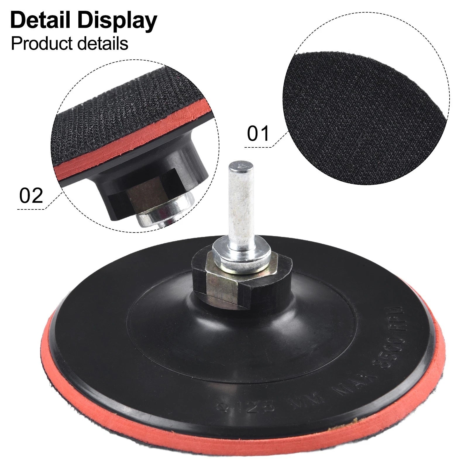 Sanding Disc for Angle Grinder Drill Chuck Shank 8mm Hook & Ring Pad