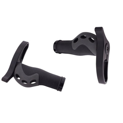 2X TPR Rubber Mountain Bike Handlebar Grips with Aluminum Alloy Bar Ends