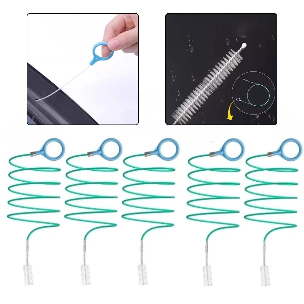 5PCS Flexible Drain Brushes for Pipes Sewers Refrigerators (No Part Numbers)