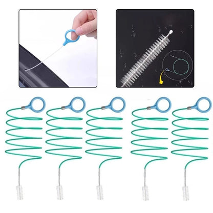 5PCS Flexible Drain Brushes for Pipes Sewers Refrigerators (No Part Numbers)