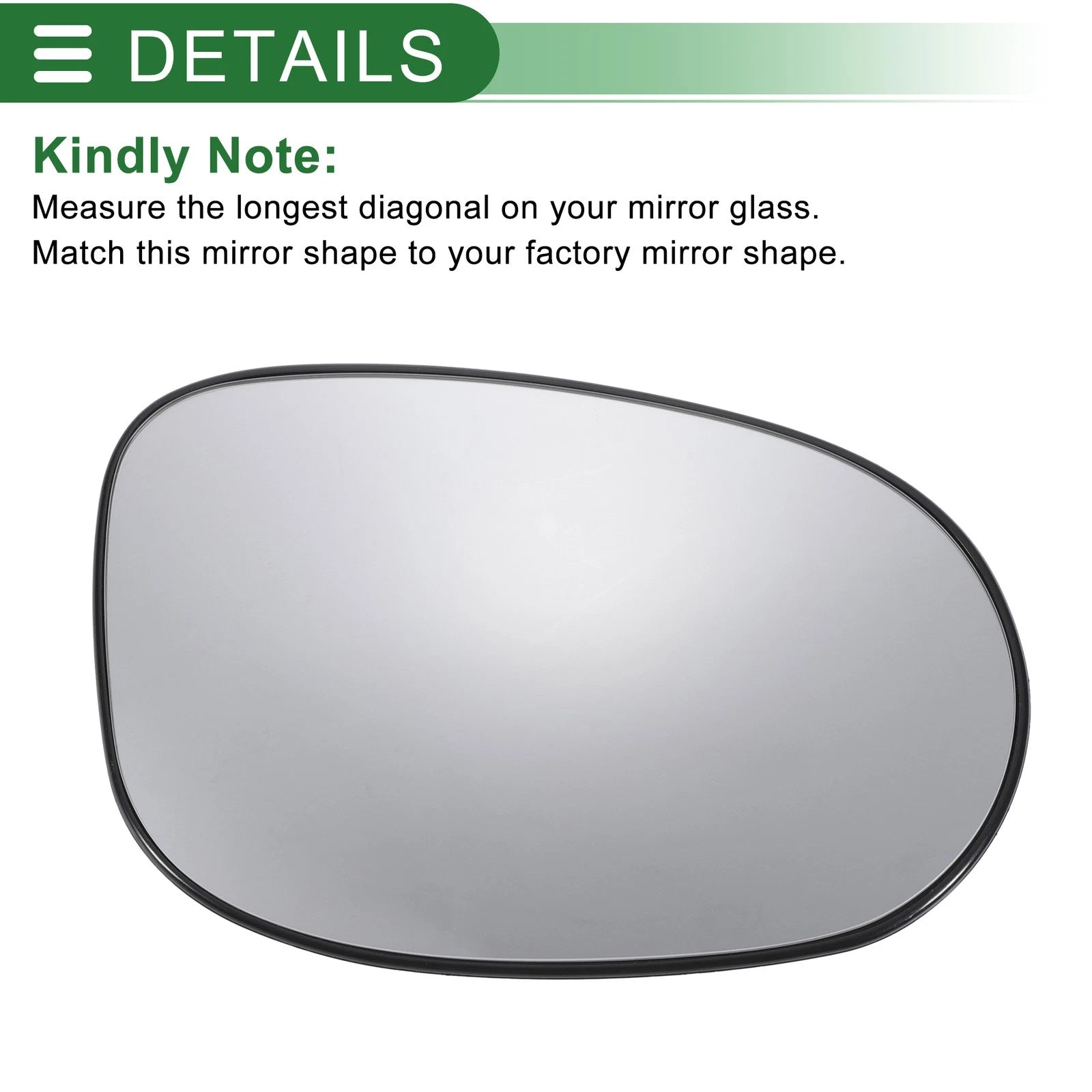 Right Side Mirror Glass Convex Non-Heated for Ford Ka (2008–2017)