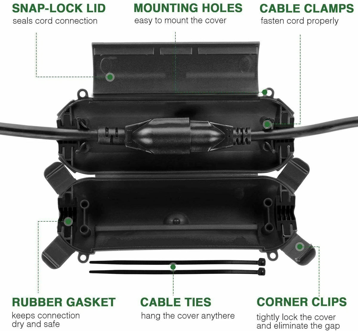 Extension Cord Cover Protector for Outdoor Use (Weatherproof)