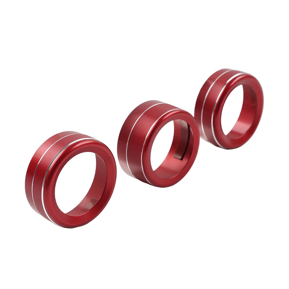Red AC Climate Control Knob Ring Covers For Mazda 3 2014-2018 CX-5 2016-2019