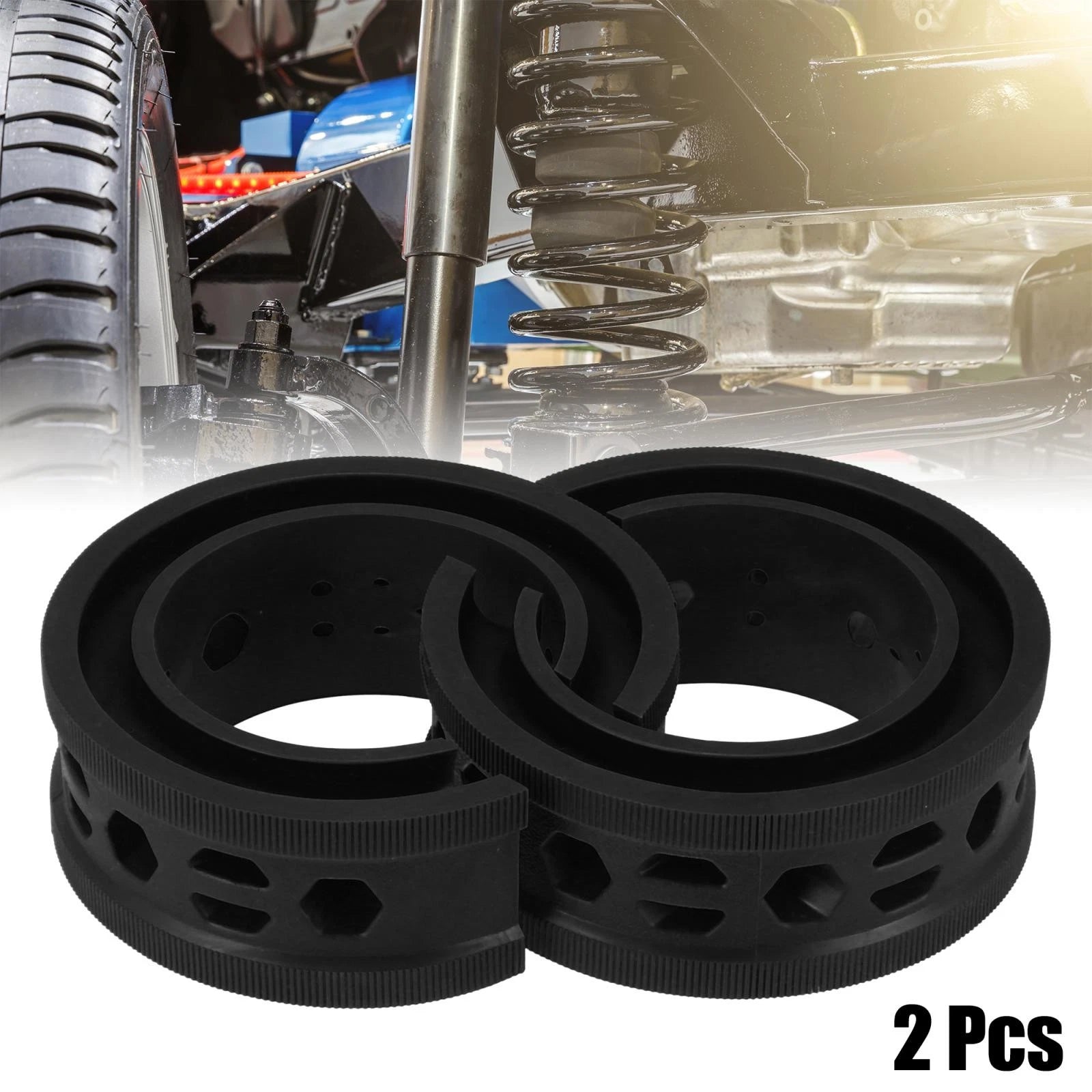2PCS Coil Spring Rubber Buffer D-Type Replacement for Ford and Chevy (Universal)