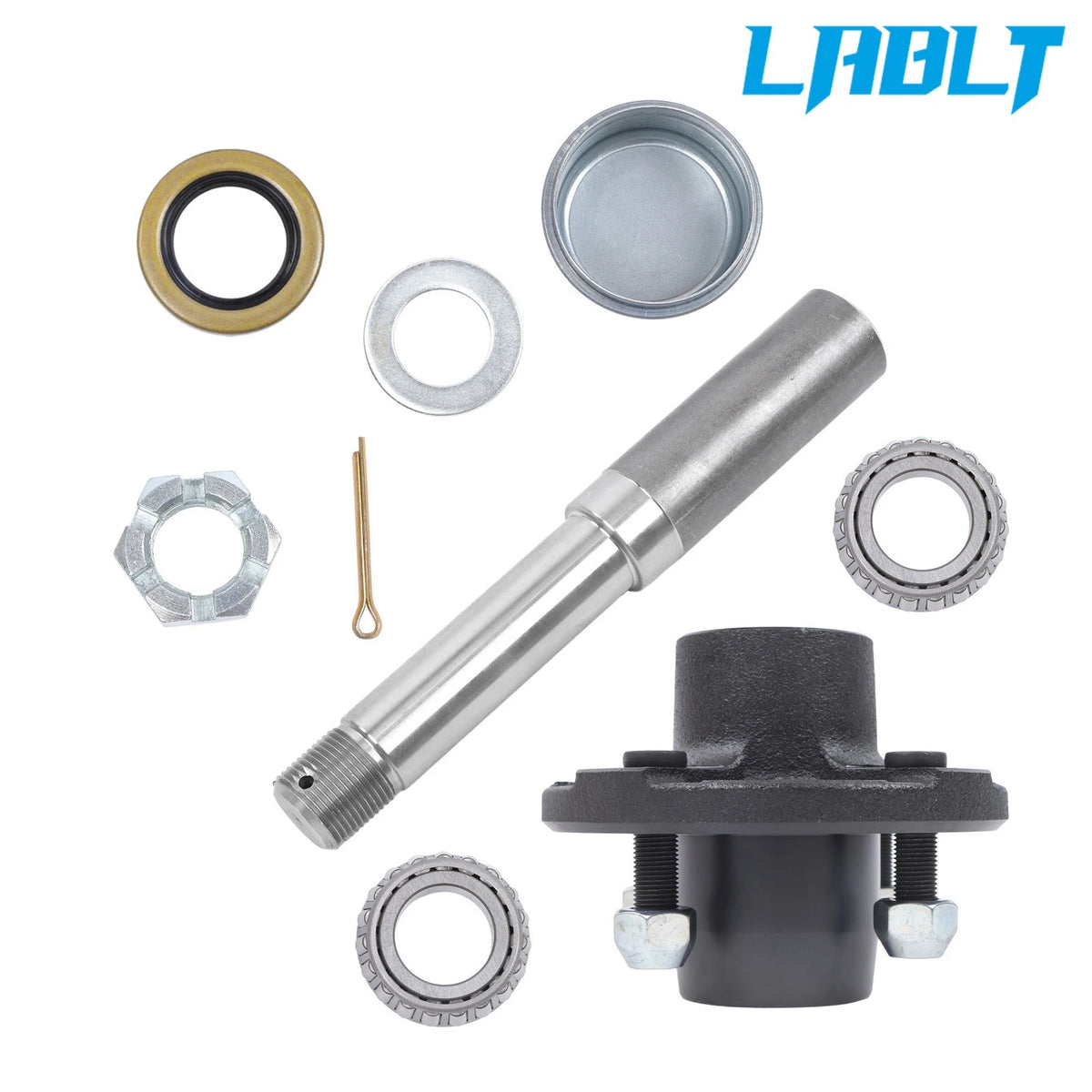 2X BT8 Spindle Trailer Hub Kit for 4 on 4" Bolt Circle (2000lbs)