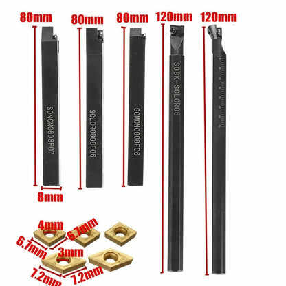 5pcs Indexable Turning Tool Holders for Enhanced Performance