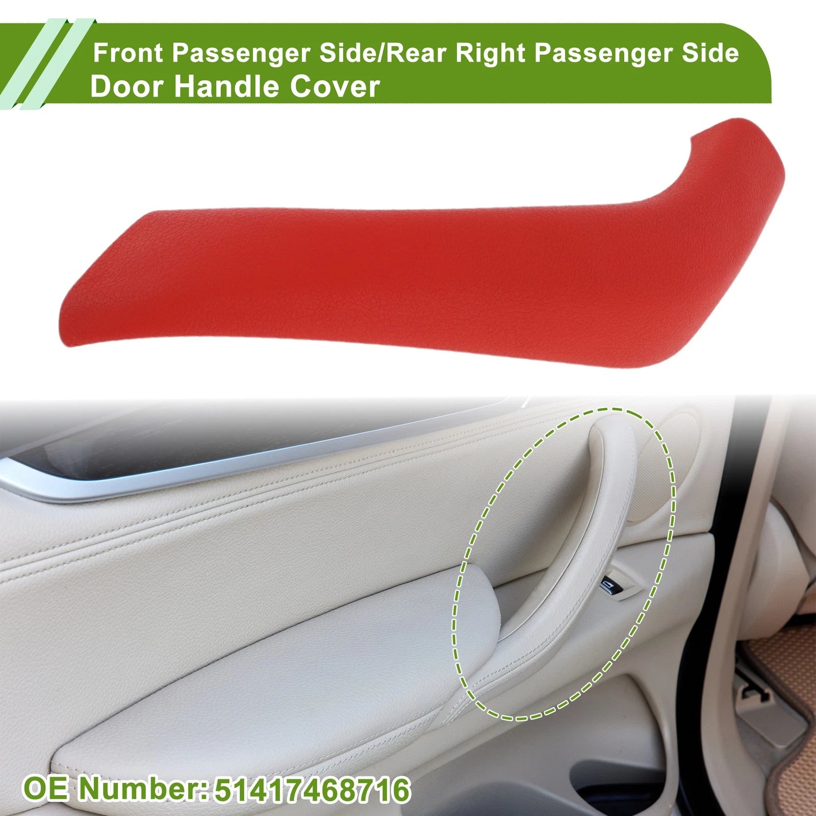 Door Panel Handle Pull Trim Cover Replacement for BMW X1 F48 F49 (2015–2020)