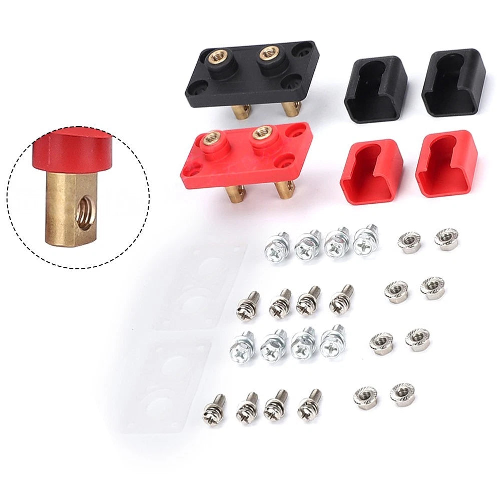 Copper Battery Terminal Block Connector 50A Dual Position for Lithium Systems
