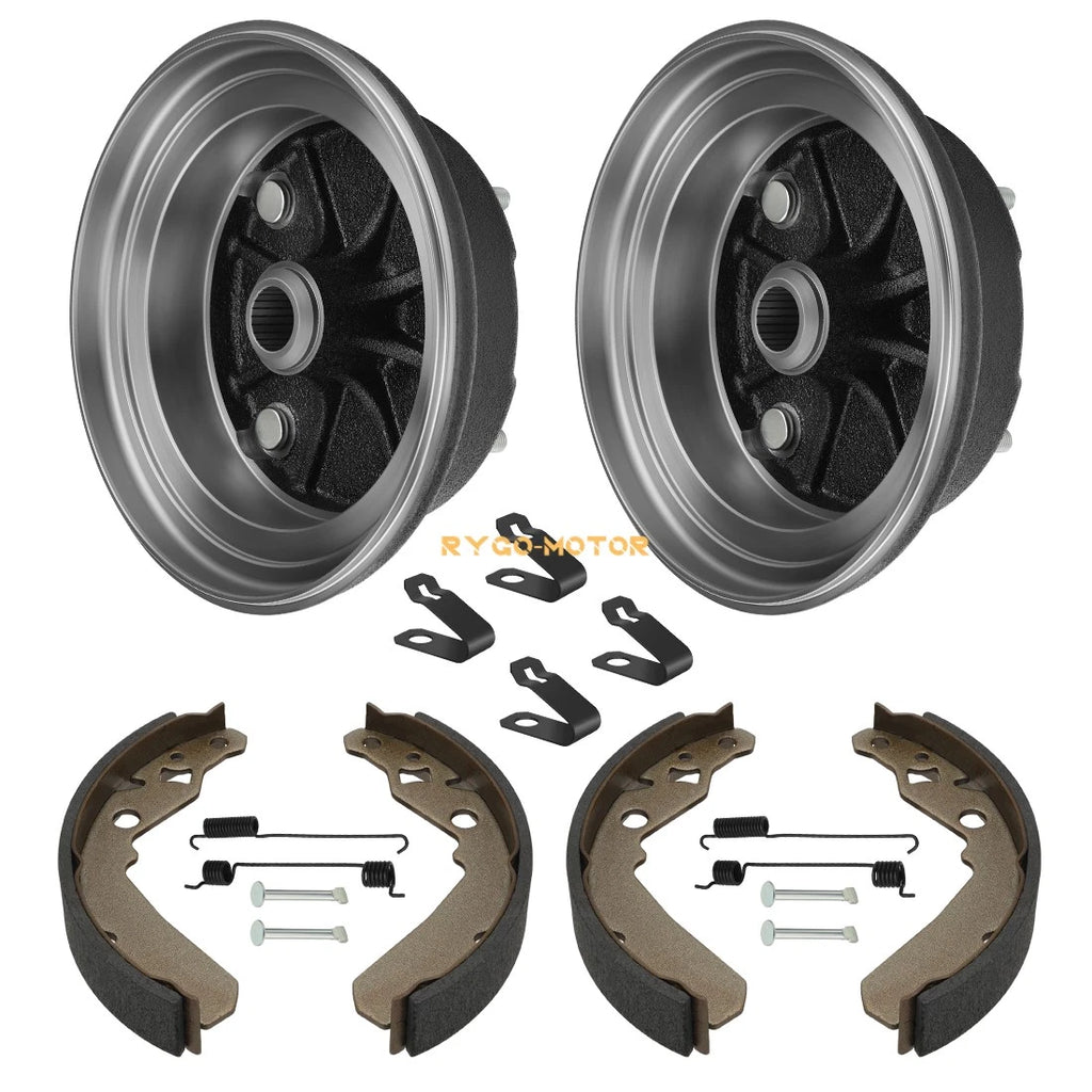 2X Front Brake Drum Kit W/Bolts & Shoes for Kawasaki Mule 600 610 SX (2016–2020)