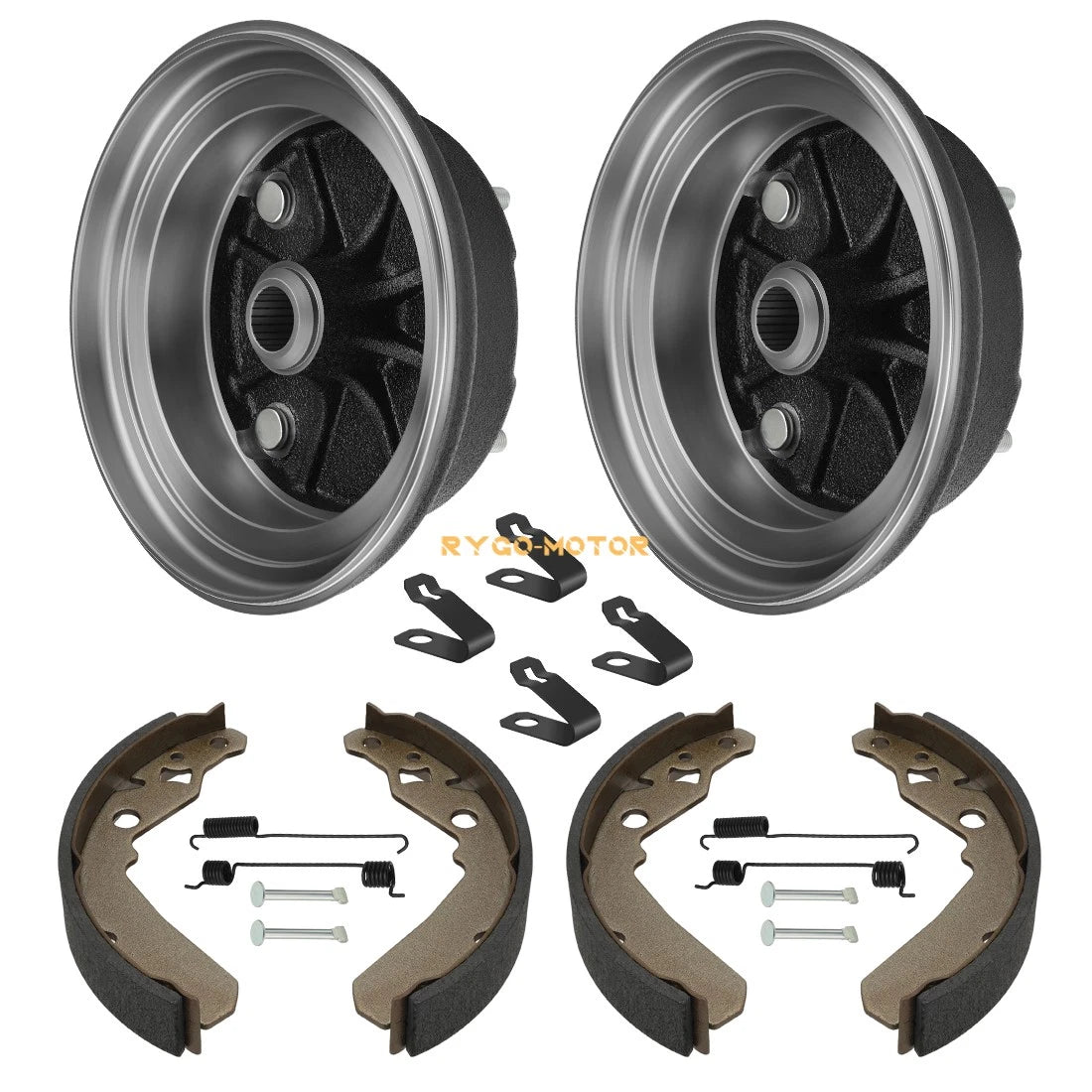 2X Front Brake Drum Kit W/Bolts & Shoes for Kawasaki Mule 600 610 SX (2016–2020)