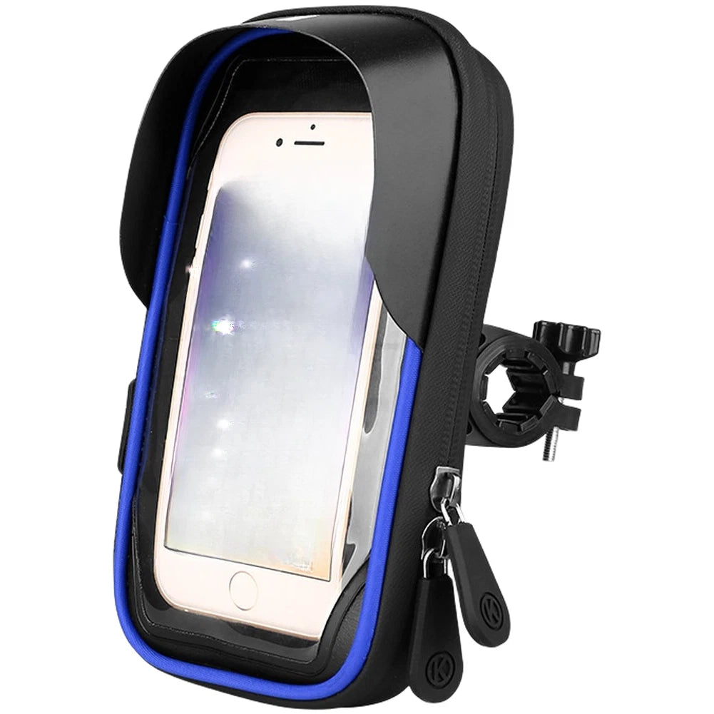 Waterproof Bicycle Phone Mount with Front Sun Visor and Touch Layer