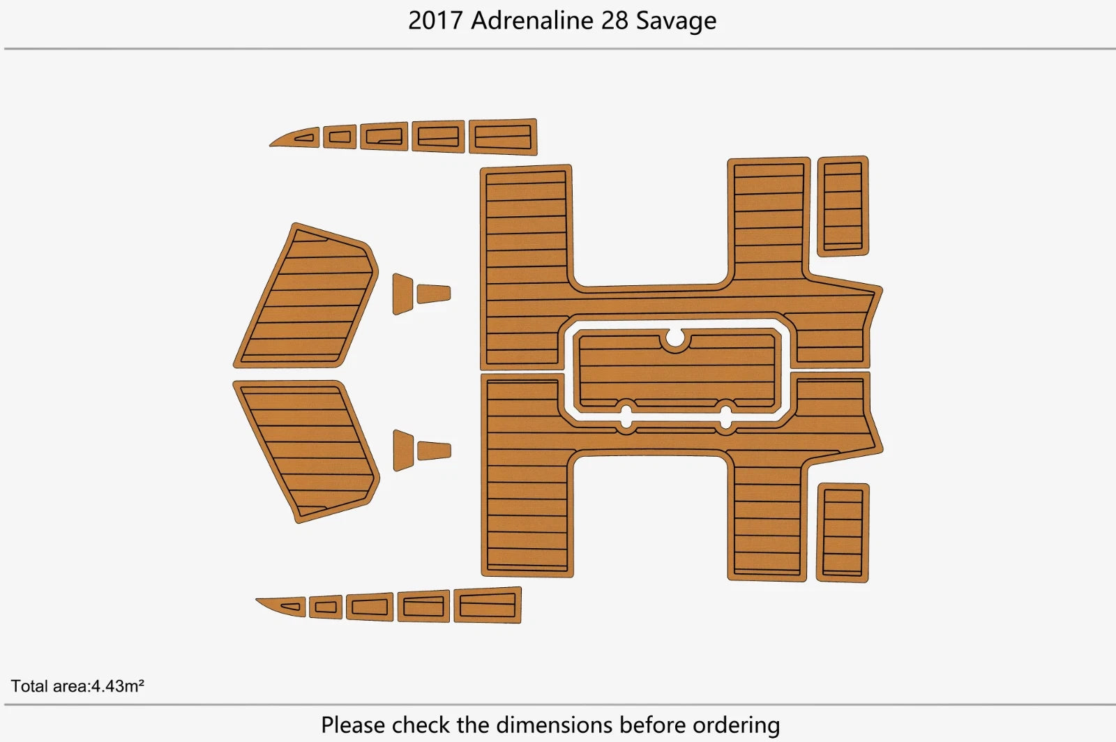 EVA Foam Teak Deck Flooring Cockpit Pad for Adrenaline 28 Savage (2017)