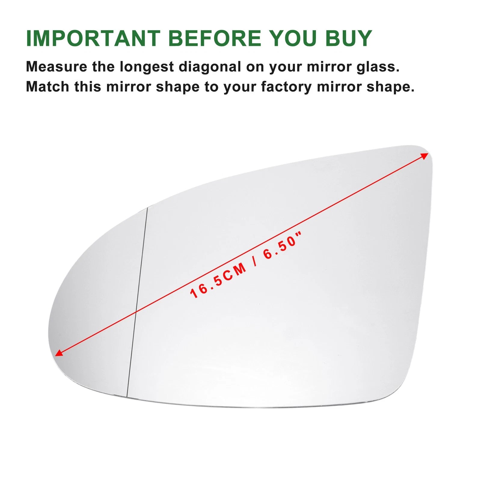 Left Side Mirror Glass Replacement Non Heated for Audi A2 (2000–2005)